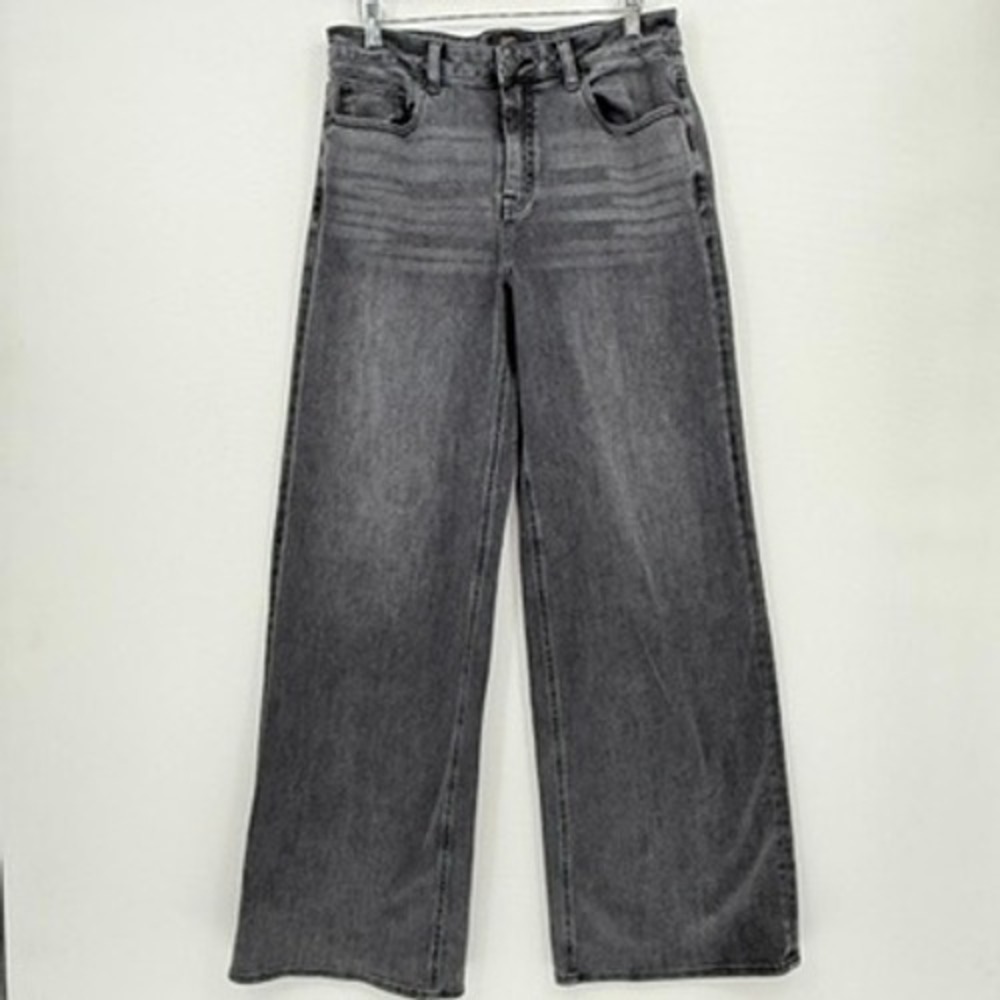 Quince Wide Leg Jeans Womens 30 Black Faded High Rise Denim Grunge Minimalist